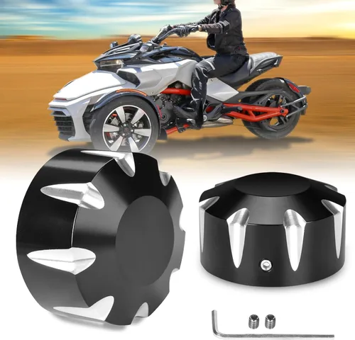 Miniatura 9 de Cubiertas de eje delantero Tuercas para accesorios de triciclo Can Am Spyder, tapas de eje de rueda delantera de aluminio para Can-Am Spyders 2018