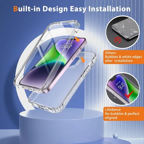 Miniatura 2 de Lifedance Diseñada para funda de iPhone 14 Plus, funda protectora resistente de cuerpo completo con protector de pantalla integrado, protección