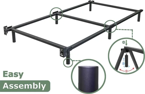 Miniatura 3 de Bedsnus Base de cama de tamaño individual, marco de cama Metal Basics de 9 pulgadas, base de alto perfil para somier, soporte de 6 patas, sin ruido