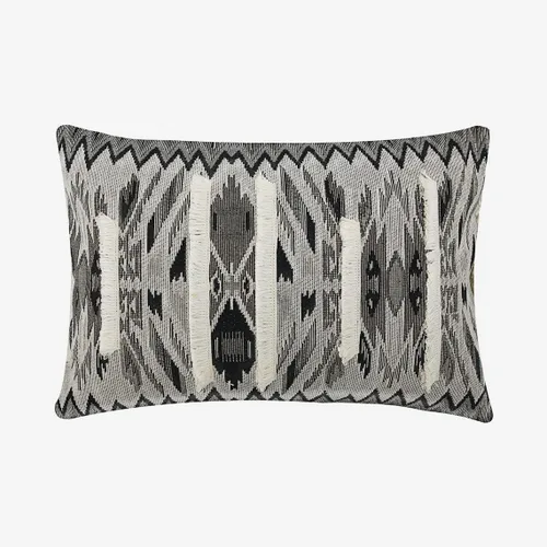 Miniatura 16 de The HomeCentric Funda de almohada lumbar decorativa gris de 12 x 20 pulgadas, encaje de yute y lino, yute, almohada oblonga de lentejuelas hechas a