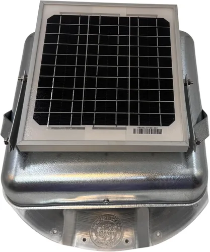Miniatura 2 de Mega RoofBlaster ajustable para contenedores de envío Conex acanalados de 3.5 pulgadas (galvanizado) Ventilador solar de techo Ventilador