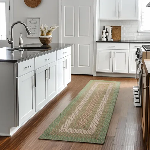 Miniatura 29 de Super Area Rugs Alfombra Trenzada Estilo Granja de 20x30 Pulgadas - Alfombra de Algodón Natural Suave para Baño, Cocina, Entrada - Alfombra Tejida