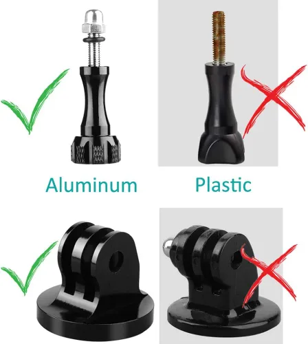 Miniatura 3 de Paquete de 2 soportes de trípode de aluminio con tornillo de mariposa de aluminio roscado, adaptador de montaje para GoPro Hero 11, 10, 9, 8, 1/4