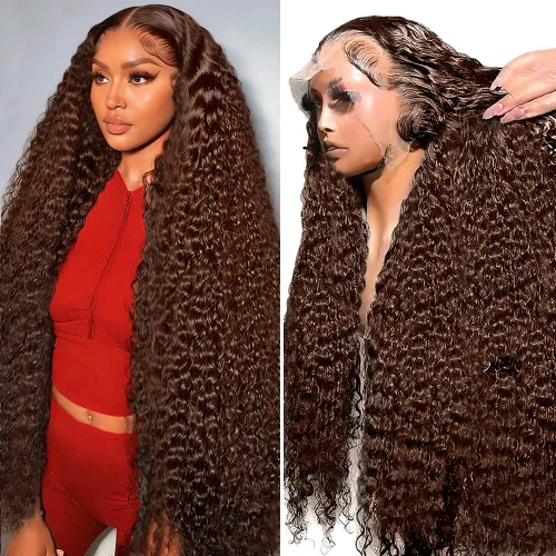 Miniatura 17 de Pelucas de cabello humano ondulado con encaje frontal transparente HD de 13 x 6 pulgadas, densidad 200, pelucas de ondas profundas para mujer