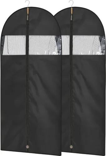 Miniatura 10 de Bolsas de vestir para vestidos, bolsas de ropa de 65 pulgadas de largo para colgar ropa, paquete de 3 fundas plegables con ventana transparente