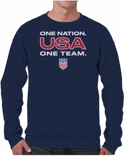 The Victory Officially Licensed Unisex Adult USA National Soccer Team One Nation One Team Slogan Crewneck Sweatshirt