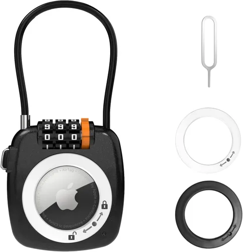 Llavero Airtag con cerradura de combinación de 3 dígitos para equipaje, maleta, mochila, taquillas, cerraduras de equipaje de viaje, cerradura de