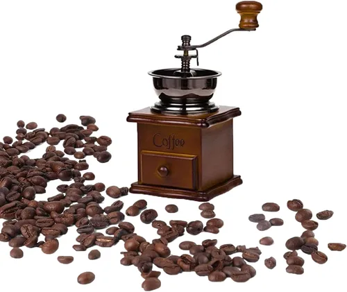 Molinillo de café manual vintage, ajuste de engranaje ajustable con rebabas cónicas de cerámica, molinillo de café de mano antiguo para uso