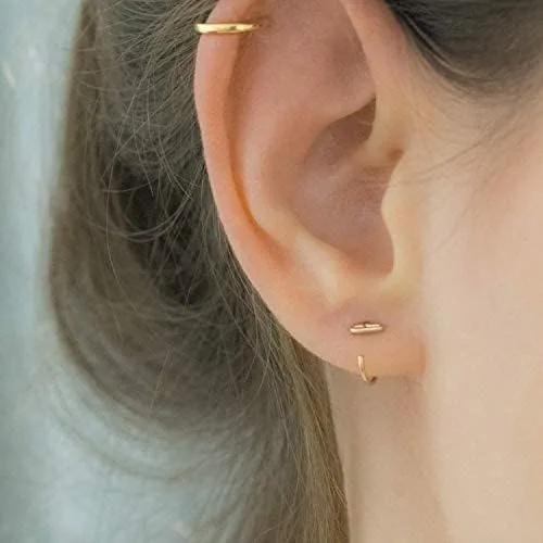 Miniatura 4 de Aretes de barra pequeña para abrazar, aretes de abrazo