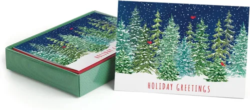 Miniatura 9 de Masterpiece Adorno Navideño Brillante Tarjetas de Navidad / Juego de 16 Tarjetas Navideñas en Caja con Acentos de Papel Aluminio Plateado y Sobres