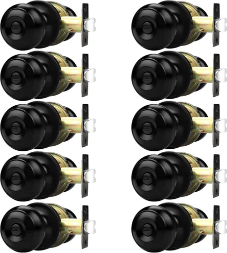 Miniatura 42 de Probrico - Perillas de puerta de negro mate, manijas de puerta con cerradura y perilla, manijas de puerta interior sin llave para baño y dormitorio