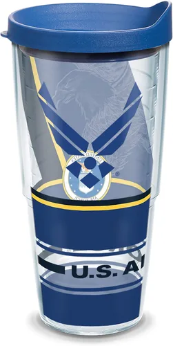 Miniatura 16 de Tervis Vaso aislado de doble pared Air Force Forever Proud fabricado en Estados Unidos mantiene las bebidas frías y calientes, 16 onzas, clásico