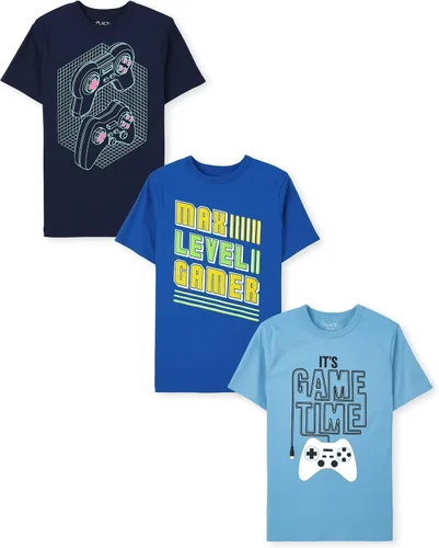Miniatura 73 de The Children's Place Paquete de 3 camisetas gráficas de manga corta para niños
