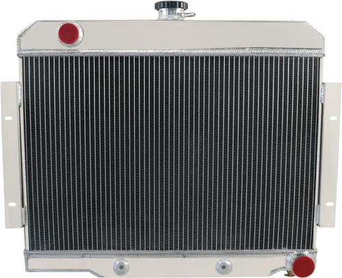 Miniatura 2 de Primecooling - Radiador de aluminio de 4 filas + ventilador de 2 x 12 pulgadas + cubierta para Jeep CJ Series CJ5 CJ6 CJ7 con motor GM Chevy SWAP