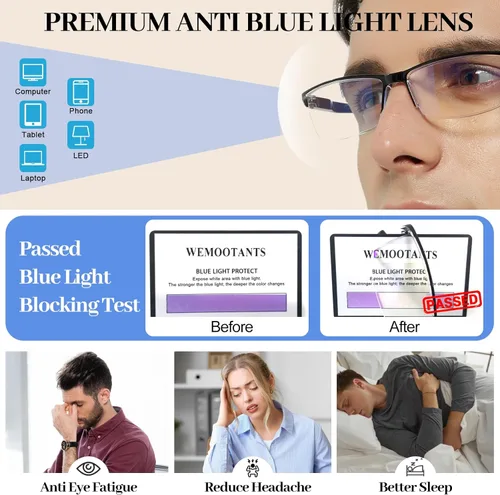 Miniatura 5 de Paquete de 4 lentes de lectura negros 1.0 para hombres y mujeres, con bloqueo de luz azul, lectores de computadora 1.0 1.25 1.5 1.75 2.0 2.25 2.5