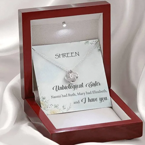 Miniatura 5 de Collar personalizado de corazón de hermana no biológica hermana no biológica Naomi tenía Ruth Mary Had Elizabeth y te tengo collar - Unbiological