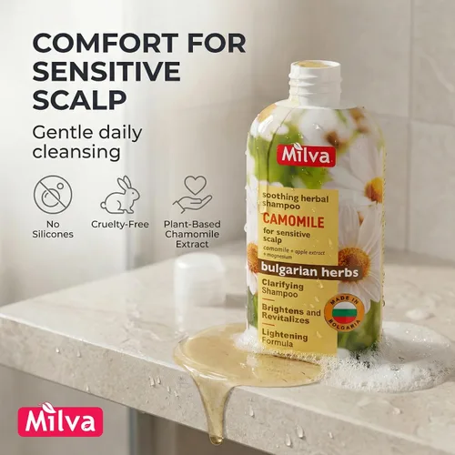 Miniatura 5 de Milva Champú con extracto natural de manzanilla - Da suavidad y brillo al cabello 6.8 fl oz por Milva Paraben-Free Formula, Silicone/Sulfate-Free