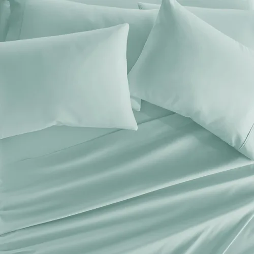 Miniatura 2 de Merit Linens Juego de sábanas de microfibra sólida ultra suave con fundas de almohada adicionales, tamaño individual, aguamarina