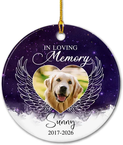 Miniatura 14 de Adorno de cerámica de Navidad personalizado para perro y gato, adorable adorno de Navidad amigable y leal, marco de fotos, adornos de Navidad 2026