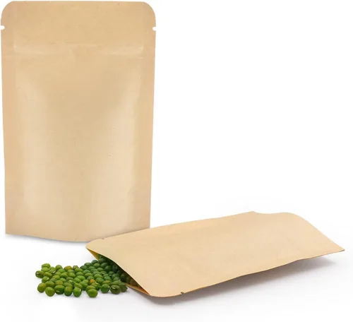 Miniatura 13 de SumDirect Bolsas de pie de papel kraft – Paquete de 50 bolsas reutilizables con cremallera de 3.5 x 5.5 pulgadas con forro de aluminio para el hogar