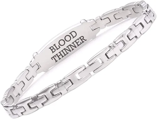 Miniatura 67 de LinnaLove Lady Medical Alert - Pulseras médicas de acero inoxidable para mujer, 7.5 pulgadas