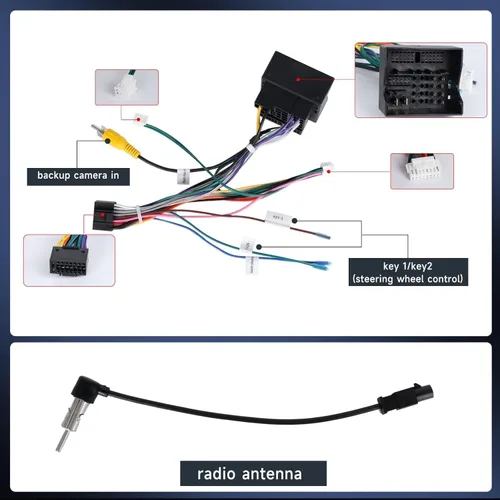 Miniatura 4 de podofo Arnés de cableado de radio de 52 pines para Volkswagen Skoda Jetta Polo Tiguan Golf Touran Passat Power/conector de altavoz/arnés de cable