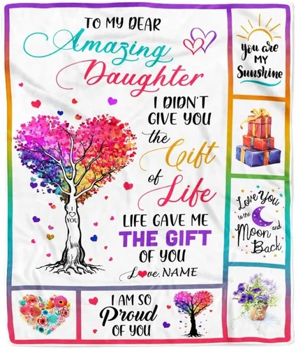 Miniatura 28 de Manta personalizada con texto en inglés «To My Amazing Daughter from Mom Dad Lion Never Forget I Love You Daughter», manta de forro polar