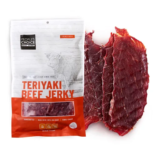 Miniatura 7 de People's Choice Beef Jerky – Losa Grande Caliente y Picante – Músculo Entero, Rebanadas Finas, Textura de Carne Seca en Losa – 9g de Proteína por