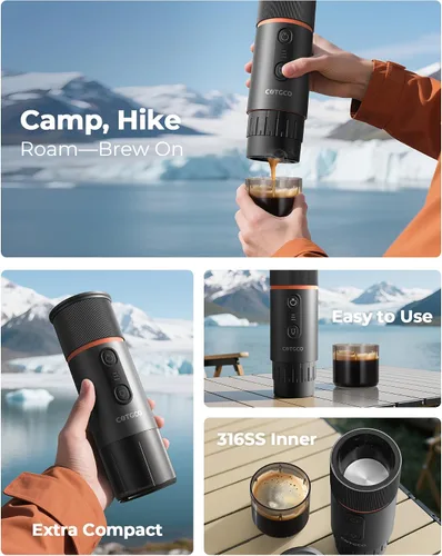 Miniatura 7 de cafetera espresso portátil (negro)