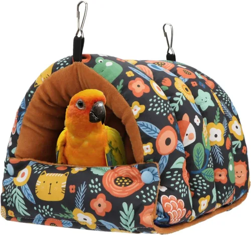 Wontee Casa de Nido de Pájaros Refugio Cálido de Invierno Cabaña Acogedora Cama para Pájaros Hamaca Colgante para Loros Periquitos Caiques Senegal