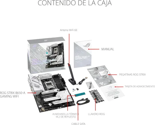 Miniatura 6 de ASUS ROG Strix B650-A Gaming WiFi AMD B650 AM5 Ryzen™ Desktop 9000 8000 y 7000 ATX placa base, 12 + 2 etapas de potencia, DDR5, ranura M.2 3x, PCIe®