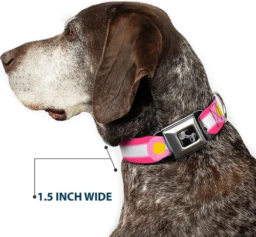 Miniatura 7 de Hebilla para cinturón de seguridad con cuello de perro, color rosa, rosa claro, amarillo de 22,8 a 15.2 in de ancho
