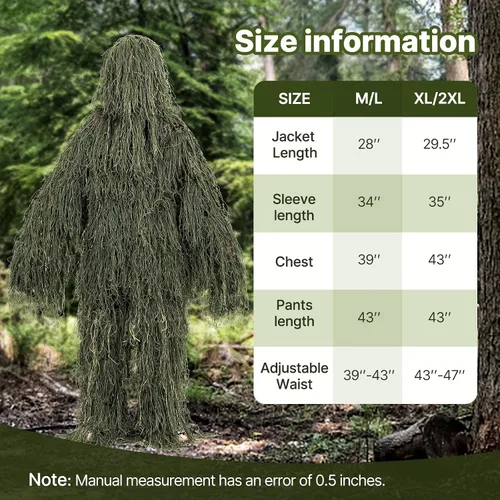 Miniatura 4 de Ghillie Suit for Men, 5 in 1 3D Camouflage Hunting Suits Camo Hunting Clothes for Adults