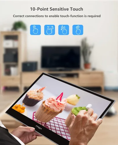 Miniatura 4 de INNOCN Monitor portátil 4K de 15.6 "Pantalla táctil 3840 x 2160 USB C HDMI Monitor externo para juegos segunda pantalla de computadora Monitor