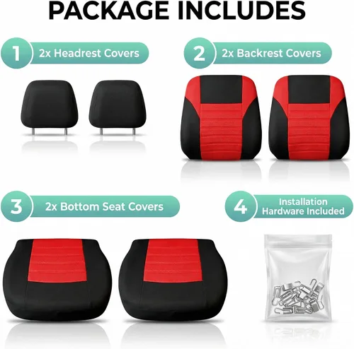 Miniatura 6 de FH Group Juego de fundas de asiento delantero de automóvil de malla de aire 3D premium, fundas de asiento compatibles con bolsa de aire, de ajuste