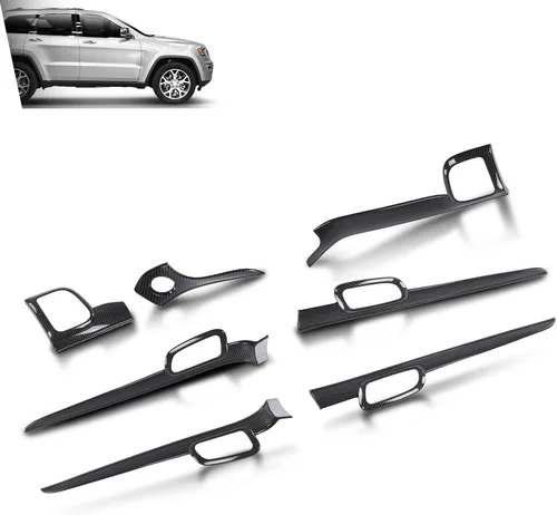 Miniatura 5 de G-PLUS Moldura de panel de salpicadero compatible con Jeep Grand Cherokee 2011-2021, 7 piezas de moldura de panel de consola central y moldura
