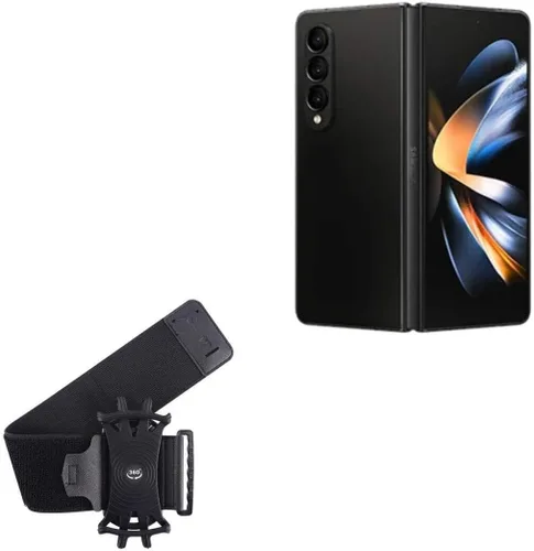 BoxWave Funda compatible con Samsung Galaxy Z Fold 5 - Brazalete deportivo ActiveStretch ajustable, para entrenamiento y correr, color negro azabache