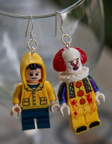 Miniatura 4 de Pendientes de payaso aterrador de plata de ley con ganchos de película de terror para Halloween