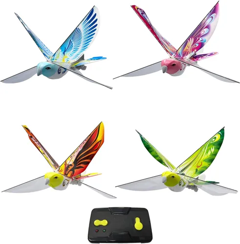 Miniatura 6 de MUKIKIM eBird Paloma Azul - Juguete de Ave RC Volador para Niños. Helicóptero de Aves con Alas Aleteantes Biónicas, Control Remoto