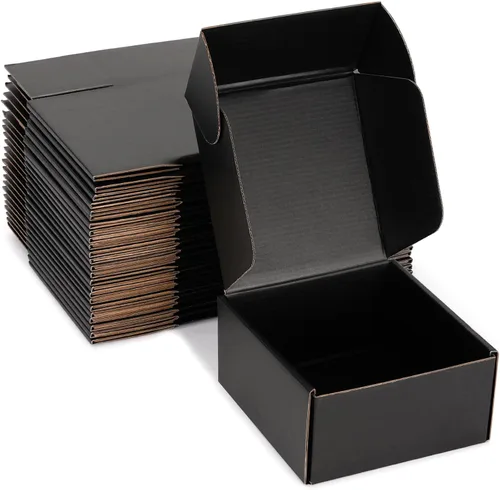 Miniatura 39 de Cajas de envío pequeñas de 6 x 4 x 3 pulgadas, cajas de cartón corrugado negro (paquete de 20) para correo, embalaje, pequeñas empresas y embalaje