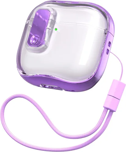 Miniatura 10 de RFUNGUANGO (con cerradura de seguridad) Funda protectora transparente para AirPods Pro de 2.ª/1.ª generación, Funda protectora de TPU suave Verde