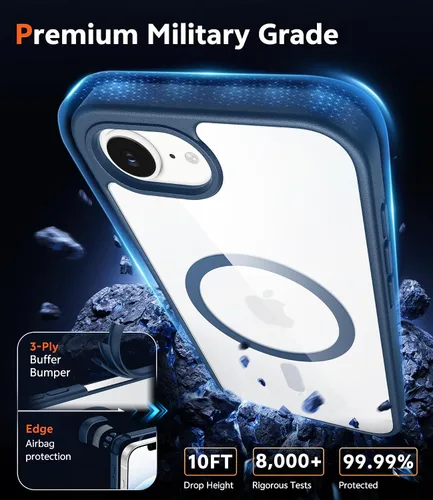 Miniatura 576 de FNTCASE Funda para iPhone 13 Pro-Max: Fundas magnéticas transparentes compatibles con Magsafe Slim anti amarillamiento protección contra caídas