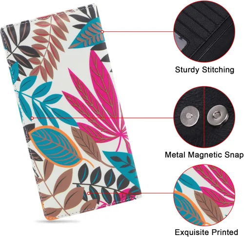 Miniatura 156 de HUA ANGEL Billetera para mujer, ultra delgada y delgada, con bloqueo RFID, tarjetero de crédito, doble embrague, carteras largas, regalo para A-ámbar