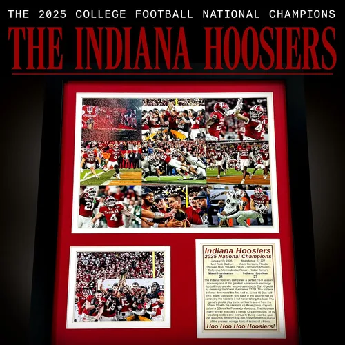 Miniatura 2 de Indiana Hoosiers Campeones Nacionales CFP 2025 Recuerdos coleccionables de fútbol Hoosier Imagen enmarcada y regalo de collage de fotos, arte
