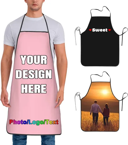 Miniatura 38 de Delantal de chef personalizado para hombres y mujeres, para cocinar, con nombre, logotipo, foto, regalos de cocina para familiares y amigos
