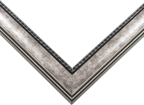 Miniatura 2 de Marco de madera real plateada de 25 x 25 pulgadas de ancho de 1.125 pulgadas Profundidad del marco interior de 0.5 pulgadas Completo