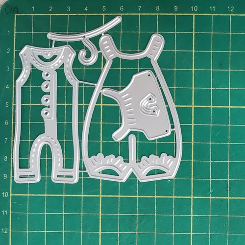 Miniatura 4 de Overoles de bebé troquelados para hacer tarjetas, troqueles de corte de metal, troqueles de papel para álbumes de recortes, suministros de 03