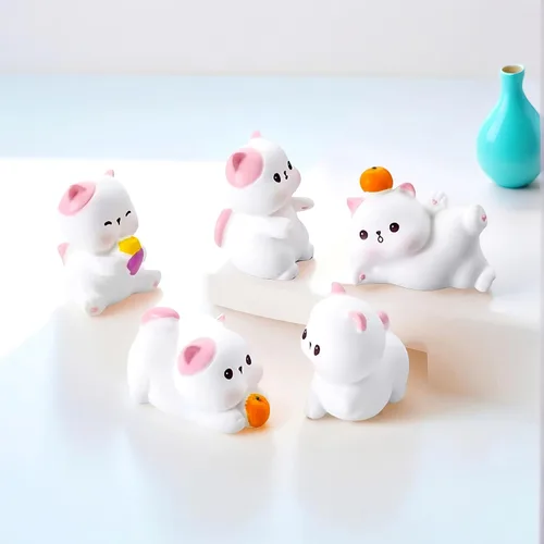 Miniatura 3 de 6 piezas de figuritas de gato en miniatura, gatos en miniatura de resina, figuritas de gatos en miniatura, animales lindos, figuritas de gato