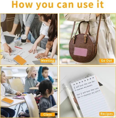 Miniatura 5 de QiCheng 6 paquetes de cuaderno de bolsillo pequeño bloc de notas de bolsillo pequeños cuadernos en espiral 3X5 pulgadas (6-2)