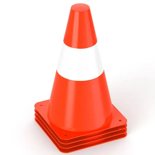 Conos de seguridad de tráfico de 9 pulgadas con collares reflectantes, [paquete de 4] conos de construcción naranja | conos de estacionamiento |